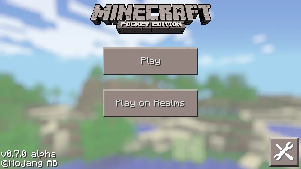Minecraft Pocket Edition v0.7.0 alpha title screen